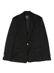 Balmain Kids blazer en laine vierge à simple boutonnage - Noir