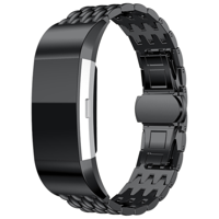 Fitbit Charge 2 Draak Stalen Schakel Band - Zwart Fitbit Charge 2 Draak Stalen Schakel Band - Zwart