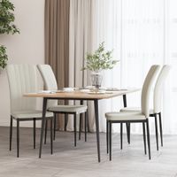 Eetkamerstoelen 4 st fluweel crmekleurig