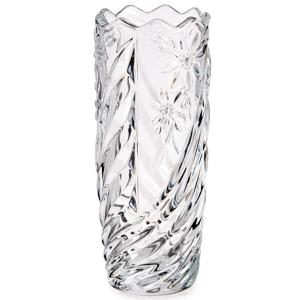 Giftdecor Bloemenvaas margriet relief - D8 x H19,5 cm - Gedecoreerd glas
