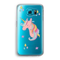 Roze eenhoorn: Samsung Galaxy S6 Transparant Hoesje