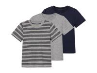 lupilu 3 stuks peuters T-shirts (110/116, Navy/grijs gestreept) - thumbnail