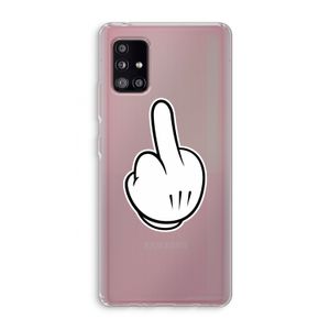 Middle finger white: Samsung Galaxy A51 5G Transparant Hoesje