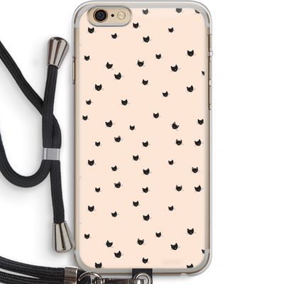 Kleine kattenkopjes: iPhone 6 PLUS / 6S PLUS Transparant Hoesje met koord