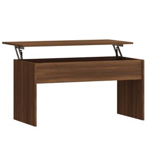 The Living Store Salontafel Lift-top Bruineiken - 102 x 50.5 x 52.5 cm - Bewerkt hout