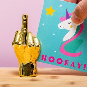 Middelvinger fotohouder - Goud