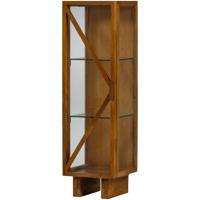 WOOOD Vitrinekast 'Kella' Mangohout en glas, 137 x 40cm, kleur Naturel