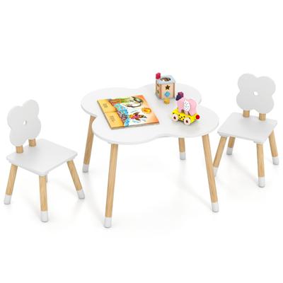 Kindertafelset in Bloemvorm Houten Speel- en Activiteiten Tafel voor Kinderen met 2 Kindvriendelijke Stoelen