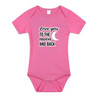 Love you to the moon cadeau baby rompertje roze baby/meisje - thumbnail