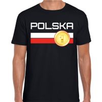 Polska / Polen landen t-shirt zwart heren