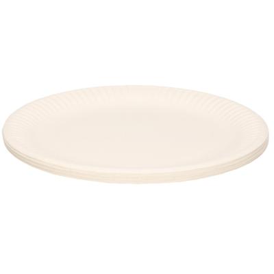 Feestbordjes/gebaksbordjes karton - 60x - wit - rond - papieren bordjes
