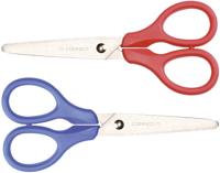 Q-CONNECT schaar, ft 13 cm, rechts en links, ronde punt, RVS, geassorteerde kleuren, blister van 1 stuk