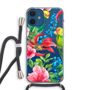 Papegaaien: iPhone 12 mini Transparant Hoesje met koord
