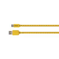 Schwaiger USB-kabel USB 2.0 USB-A stekker, USB-C stekker 1.20 m Zwart, Geel Met metermarkering WKC10 511 - thumbnail