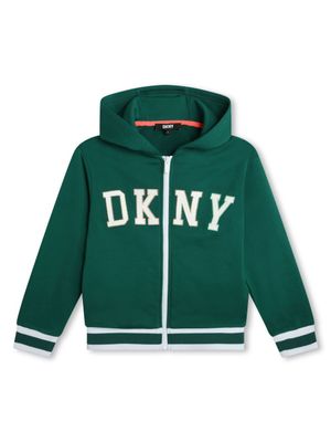 Dkny Kids hoodie à logo brodé - Vert