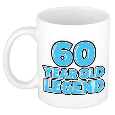 Verjaardag cadeau mok 60 jaar - al zo oud - legende - blauw - 300 ml - keramiek