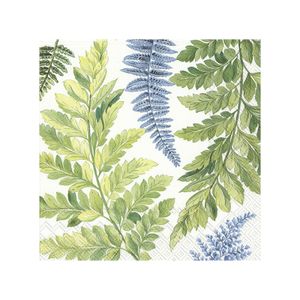 60x Groene 3-laags servetten varen bladeren 33 x 33 cm
