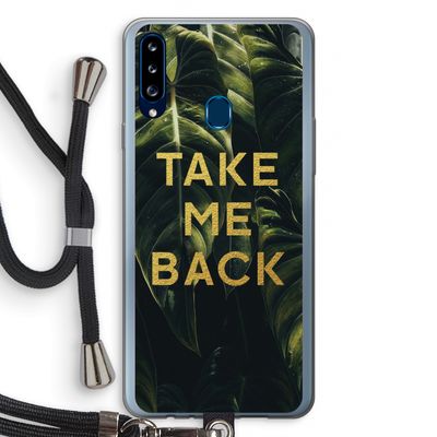 Take me back: Samsung Galaxy A20s Transparant Hoesje met koord