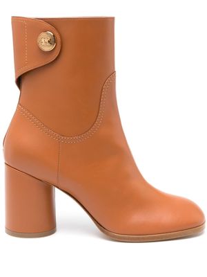 Casadei bottines Cleo 80 mm en cuir - Marron