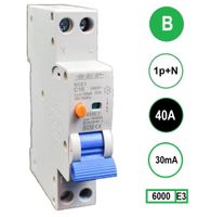 Aardlekautomaat 40A B Kar 30mA 18mm breed Kema Keur 230V automaat en aardlek in een