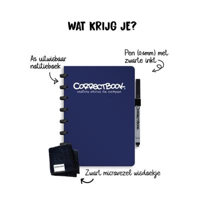 Correctbook Original A5 Midnight Blue Gelinieerd - Uitwisbaar / Herschrijfbaar Notitieboek Correctbook Original A5 Midnight Blue Gelinieerd - Uitwisbaar / Herschrijfbaar Notitieboek