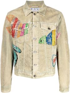 Off-White Cartoon graphic-print jacket - Marron