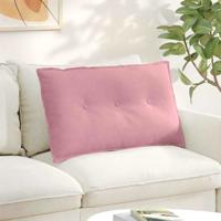 VidaXL Rugkussen roze 80 x 50 cm cordstof