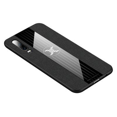 Voor Huawei P30 XINLI stiksels doek Textue schokbestendig TPU beschermhoes (zwart)