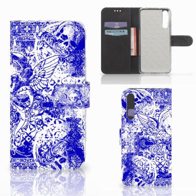 Telefoonhoesje met Naam Huawei P20 Pro Angel Skull Blauw