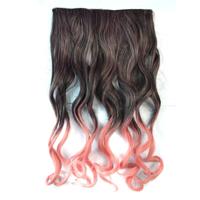 Eendelige naadloze Hair Extension stuk kleur verloop grote golf lang Curling Clip Type haarstukje