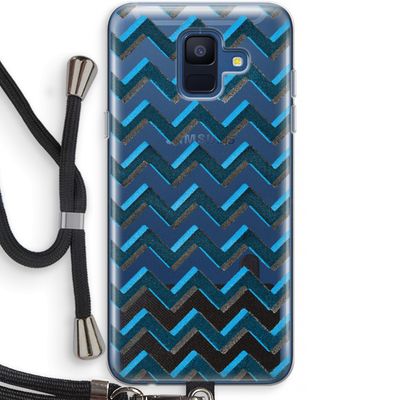 Onderbroken lijn: Samsung Galaxy A6 (2018) Transparant Hoesje met koord