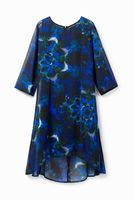 Lange jurk met mandala's en tie-dye - BLUE - 46