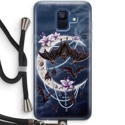 Vleermuizen Maan: Samsung Galaxy A6 (2018) Transparant Hoesje met koord