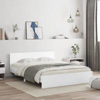 Bedframe met hoofdeinde en LED wit 150x200 cm