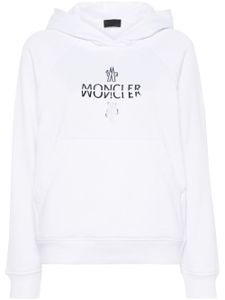 Moncler hoodie en coton à logo appliqué - Blanc