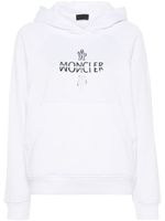 Moncler hoodie en coton à logo appliqué - Blanc