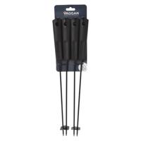 BBQ spiezen - 4x stuks - metaal - 44 cm - vleespennen voor vlees - barbecue accessoires - thumbnail