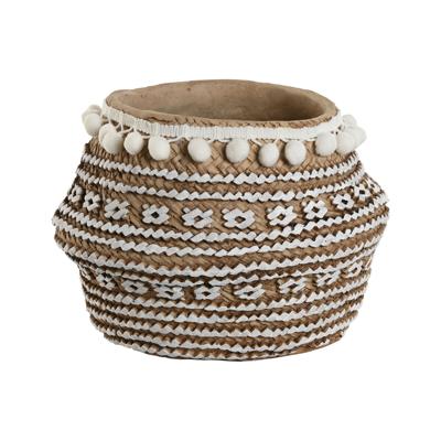 Grondlegger Home ESPRIT Wit Bruin Beige Lichtbruin Cement Tropisch 25 x 25 x 18 cm