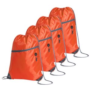 Sport gymtas/rugtas/draagtas - 4x - oranje met rijgkoord 34 x 44 cm van polyester