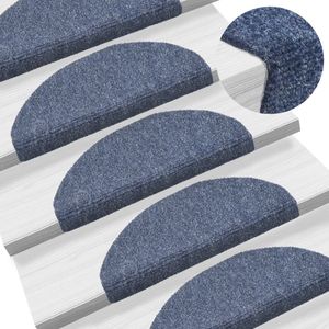 VidaXL Trapmatten zelfklevend 10 st 65x21x4 cm naaldvilt blauw