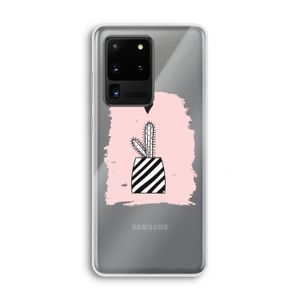 Zwart-wit cactus: Samsung Galaxy S20 Ultra Transparant Hoesje