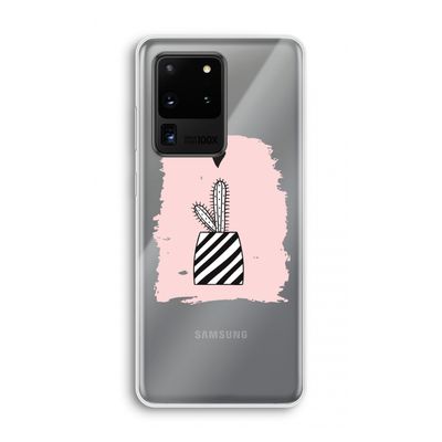 Zwart-wit cactus: Samsung Galaxy S20 Ultra Transparant Hoesje