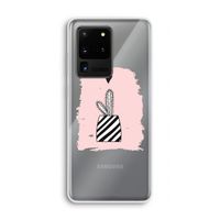 Zwart-wit cactus: Samsung Galaxy S20 Ultra Transparant Hoesje