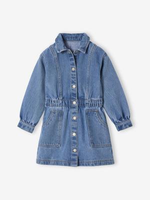 Jeansjurk voor meisjes middenblauw