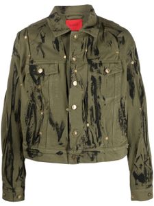 KUSIKOHC veste en jean à détails de clous - Vert
