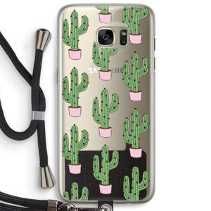 Cactus Lover: Samsung Galaxy S7 Edge Transparant Hoesje met koord