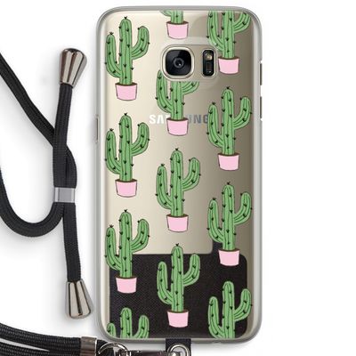 Cactus Lover: Samsung Galaxy S7 Edge Transparant Hoesje met koord