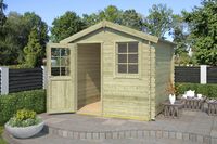 Outdoor Life Wels Blokhut 230x230 cm 28 mm vuren Groen geïmpregneerd