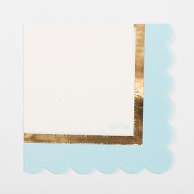 Feestservetten - geboorte - 16x - baby shower - blauw - 3 laags - 33 x 33 cm