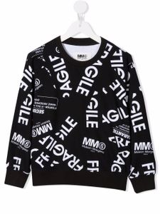 MM6 Maison Margiela Kids pull à logo imprimé - Noir